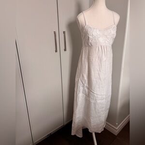 Tommy Bahama White Linen Dress with embroidered top